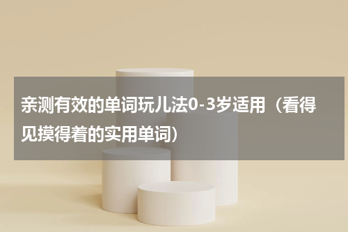 亲测有效的单词玩儿法0-3岁适用（看得见摸得着的实用单词）