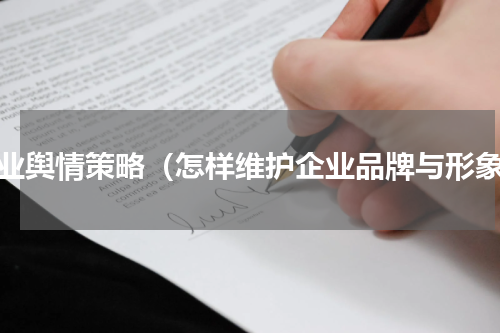 企业舆情策略（怎样维护企业品牌与形象）