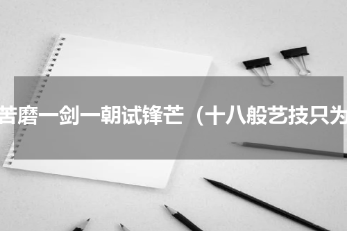 刻苦磨一剑一朝试锋芒（十八般艺技只为）