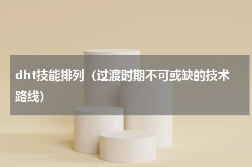 dht技能排列（过渡时期不可或缺的技术路线）