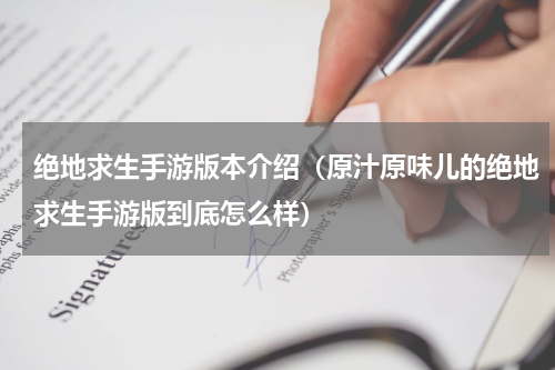 绝地求生手游版本介绍（原汁原味儿的绝地求生手游版到底怎么样）