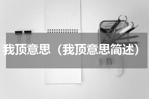 我顶意思（我顶意思简述）