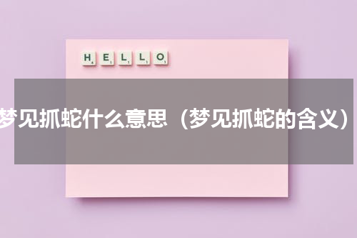 梦见抓蛇什么意思（梦见抓蛇的含义）
