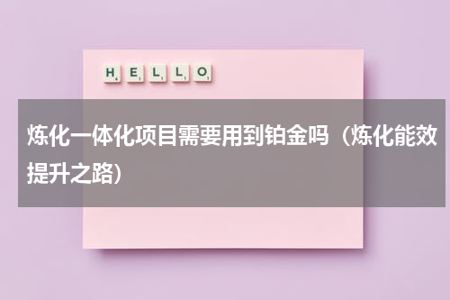 炼化一体化项目需要用到铂金吗（炼化能效提升之路）