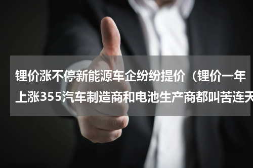 锂价涨不停新能源车企纷纷提价（锂价一年上涨355汽车制造商和电池生产商都叫苦连天）