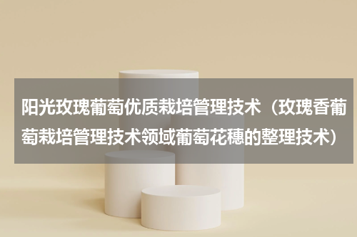 阳光玫瑰葡萄优质栽培管理技术（玫瑰香葡萄栽培管理技术领域葡萄花穗的整理技术）