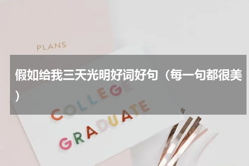 假如给我三天光明好词好句（每一句都很美）