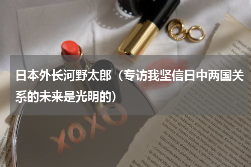 日本外长河野太郎（专访我坚信日中两国关系的未来是光明的）