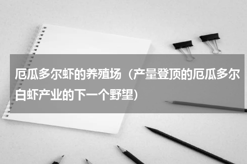 厄瓜多尔虾的养殖场（产量登顶的厄瓜多尔白虾产业的下一个野望）