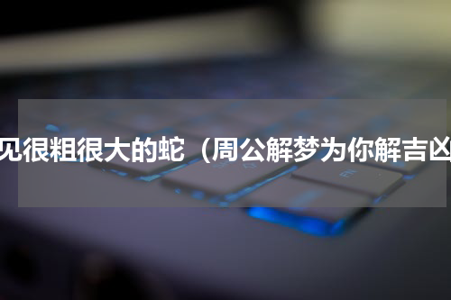 梦见很粗很大的蛇（周公解梦为你解吉凶）