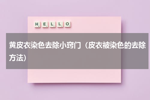 黄皮衣染色去除小窍门（皮衣被染色的去除方法）