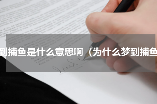 梦到捕鱼是什么意思啊（为什么梦到捕鱼）