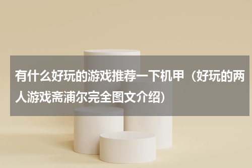 有什么好玩的游戏推荐一下机甲（好玩的两人游戏斋浦尔完全图文介绍）