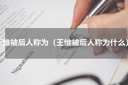 王维被后人称为（王维被后人称为什么）
