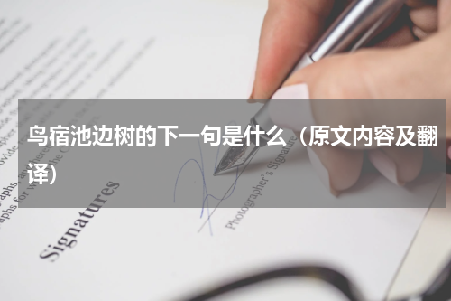 鸟宿池边树的下一句是什么（原文内容及翻译）
