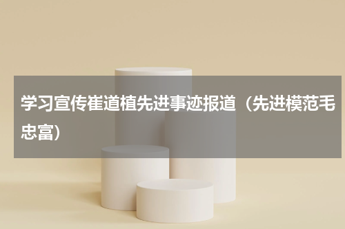 学习宣传崔道植先进事迹报道（先进模范毛忠富）