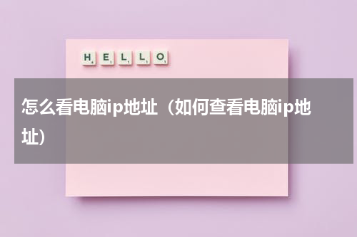 怎么看电脑ip地址（如何查看电脑ip地址）