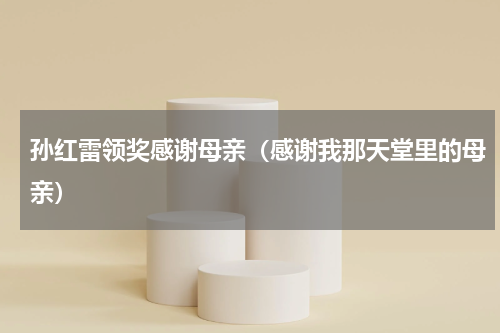 孙红雷领奖感谢母亲（感谢我那天堂里的母亲）