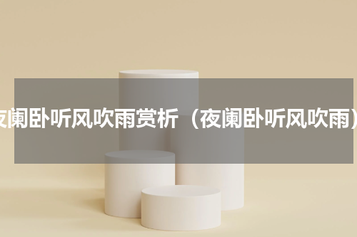 夜阑卧听风吹雨赏析（夜阑卧听风吹雨）