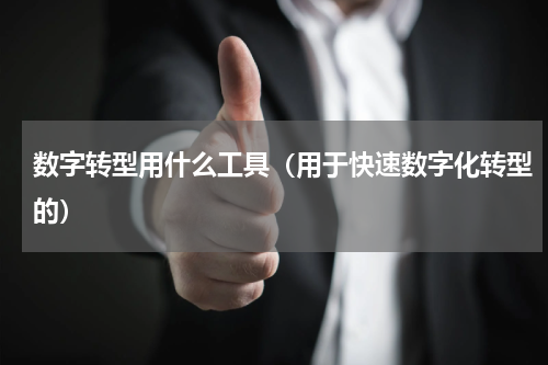 数字转型用什么工具（用于快速数字化转型的）