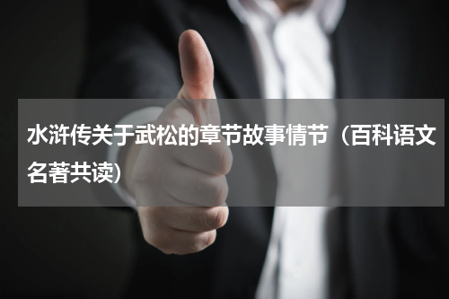 水浒传关于武松的章节故事情节（百科语文名著共读）