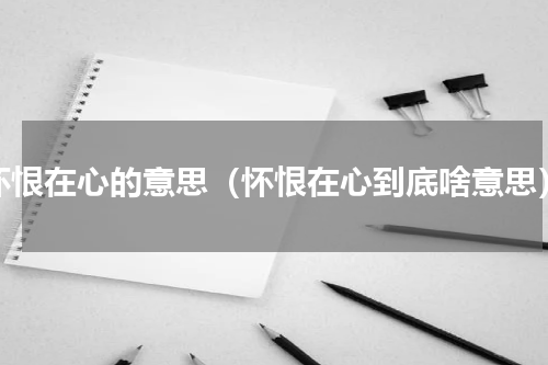 怀恨在心的意思（怀恨在心到底啥意思）