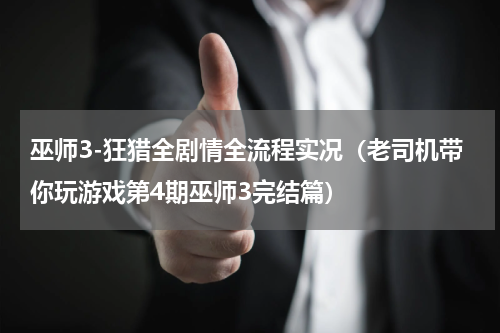 巫师3-狂猎全剧情全流程实况（老司机带你玩游戏第4期巫师3完结篇）