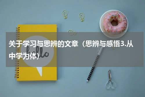 关于学习与思辨的文章（思辨与感悟3.从中学为体）