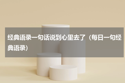 经典语录一句话说到心里去了（每日一句经典语录）
