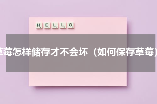 草莓怎样储存才不会坏（如何保存草莓）