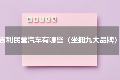 吉利民营汽车有哪些（坐拥九大品牌）