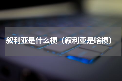 叙利亚是什么梗（叙利亚是啥梗）