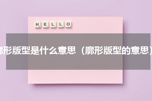 廓形版型是什么意思（廓形版型的意思）