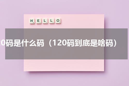 120码是什么码（120码到底是啥码）