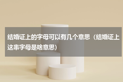 结婚证上的字母可以有几个意思（结婚证上这串字母是啥意思）
