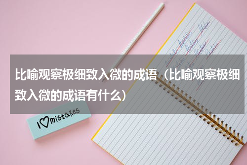 比喻观察极细致入微的成语（比喻观察极细致入微的成语有什么）