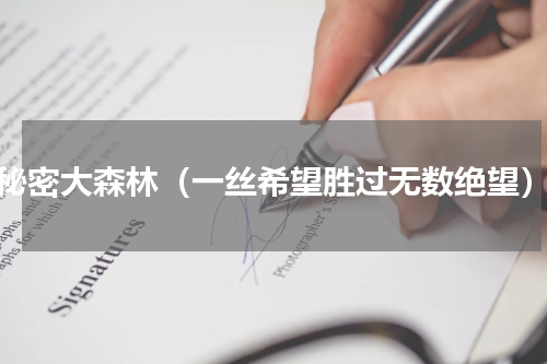 秘密大森林（一丝希望胜过无数绝望）