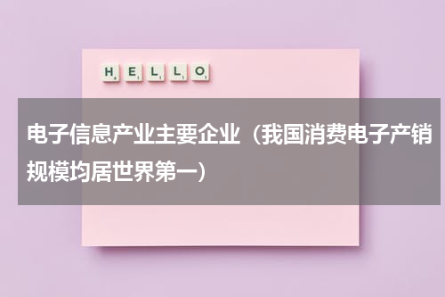 电子信息产业主要企业（我国消费电子产销规模均居世界第一）