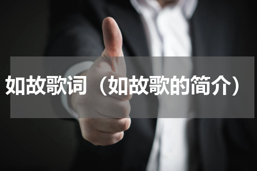 如故歌词（如故歌的简介）
