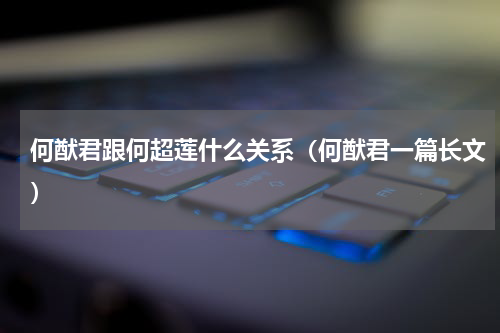 何猷君跟何超莲什么关系（何猷君一篇长文）