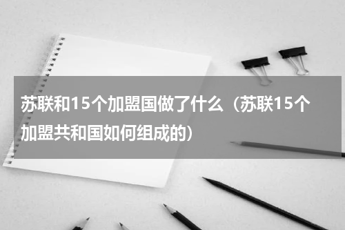 苏联和15个加盟国做了什么（苏联15个加盟共和国如何组成的）