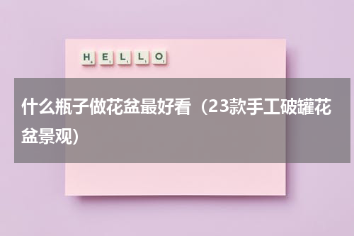 什么瓶子做花盆最好看（23款手工破罐花盆景观）