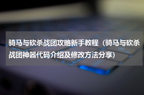 骑马与砍杀战团攻略新手教程（骑马与砍杀战团神器代码介绍及修改方法分享）