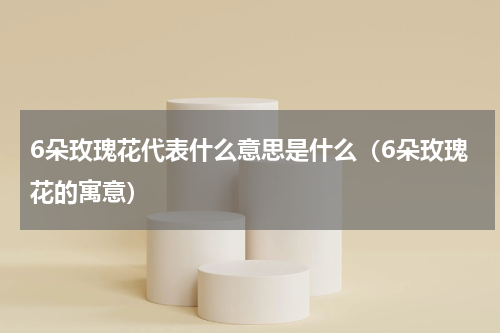 6朵玫瑰花代表什么意思是什么（6朵玫瑰花的寓意）