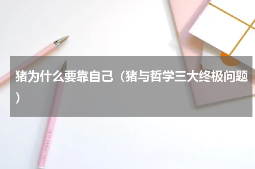 猪为什么要靠自己（猪与哲学三大终极问题）