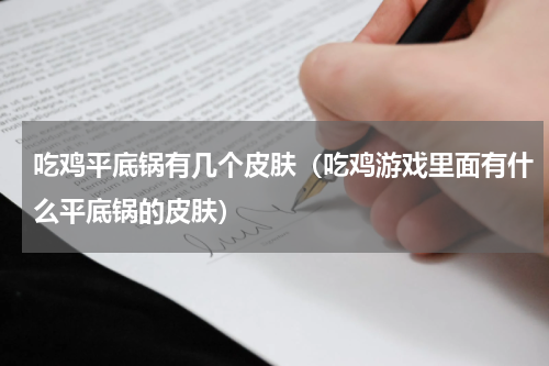 吃鸡平底锅有几个皮肤（吃鸡游戏里面有什么平底锅的皮肤）