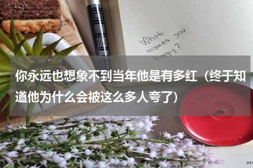 你永远也想象不到当年他是有多红（终于知道他为什么会被这么多人夸了）