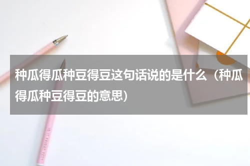 种瓜得瓜种豆得豆这句话说的是什么（种瓜得瓜种豆得豆的意思）