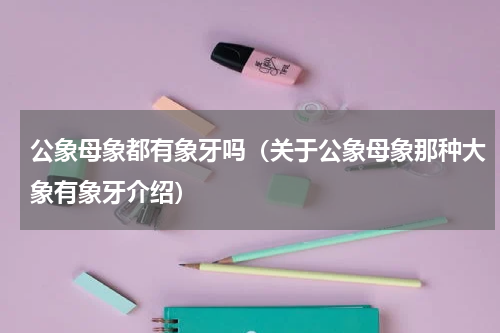 公象母象都有象牙吗（关于公象母象那种大象有象牙介绍）