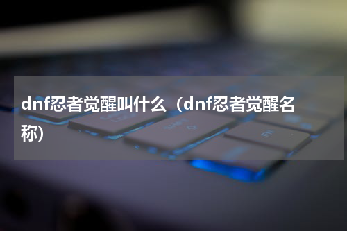 dnf忍者觉醒叫什么（dnf忍者觉醒名称）